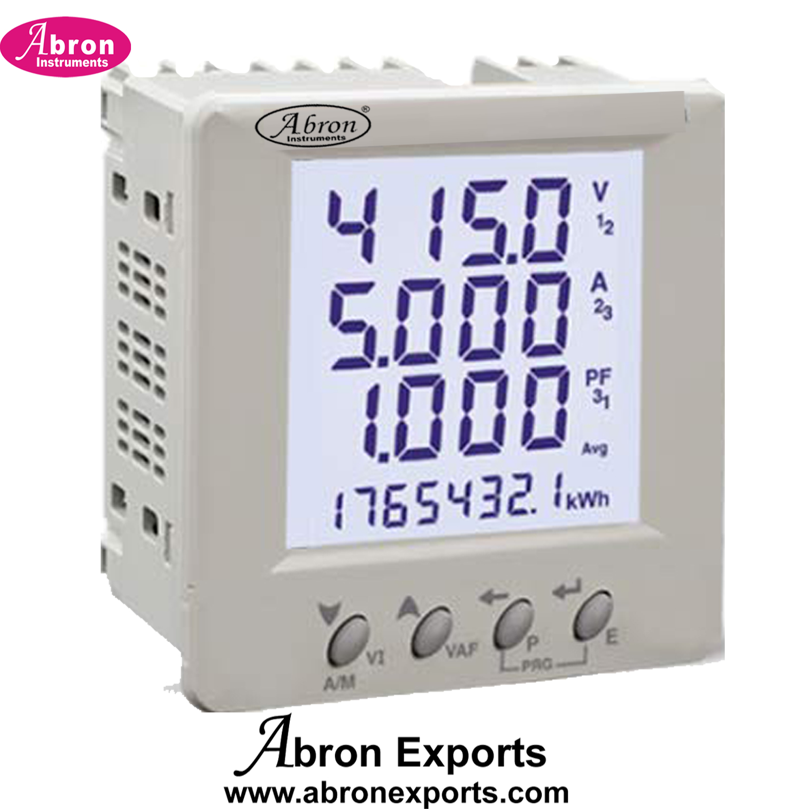 Energy Power Factor meter AC Digital Three Phase L1 L2 L3 Lines Panel Mounting Screws for Wire Abron AE-1325B3L 